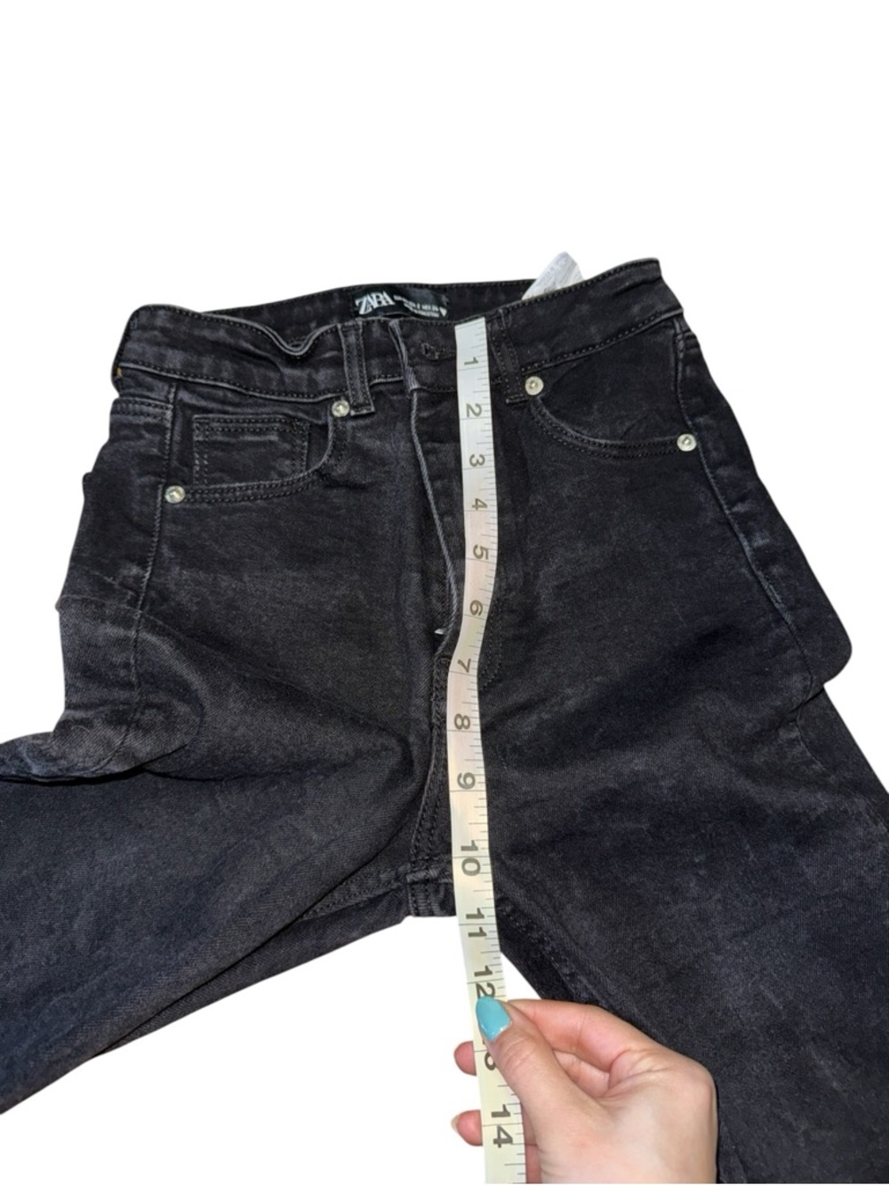 Women’s Zara Black High Waisted Straight Jeans - 2 - Picture 9 of 12